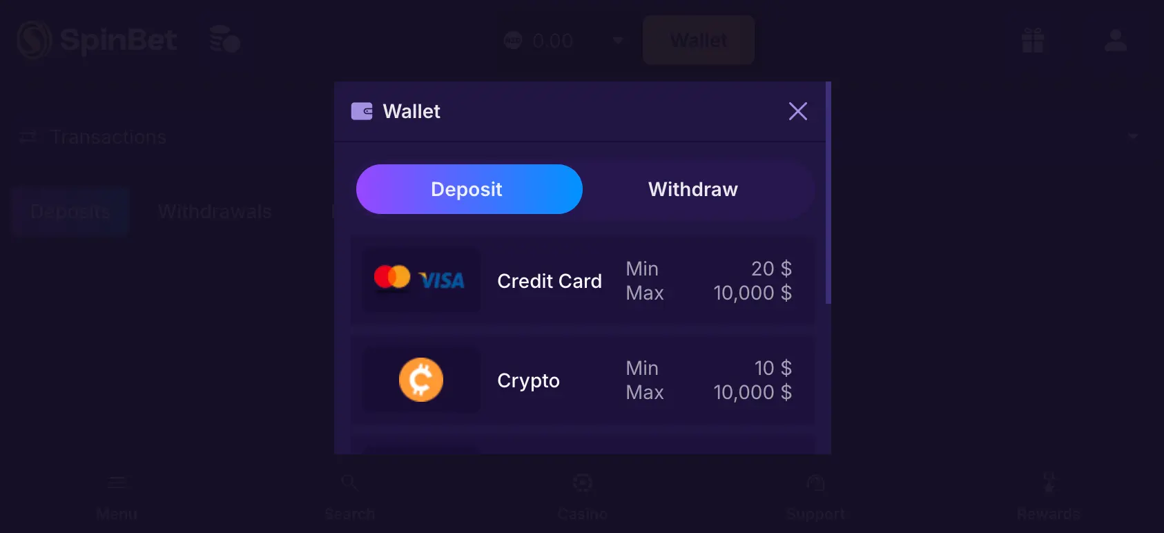spinbet Gameplay